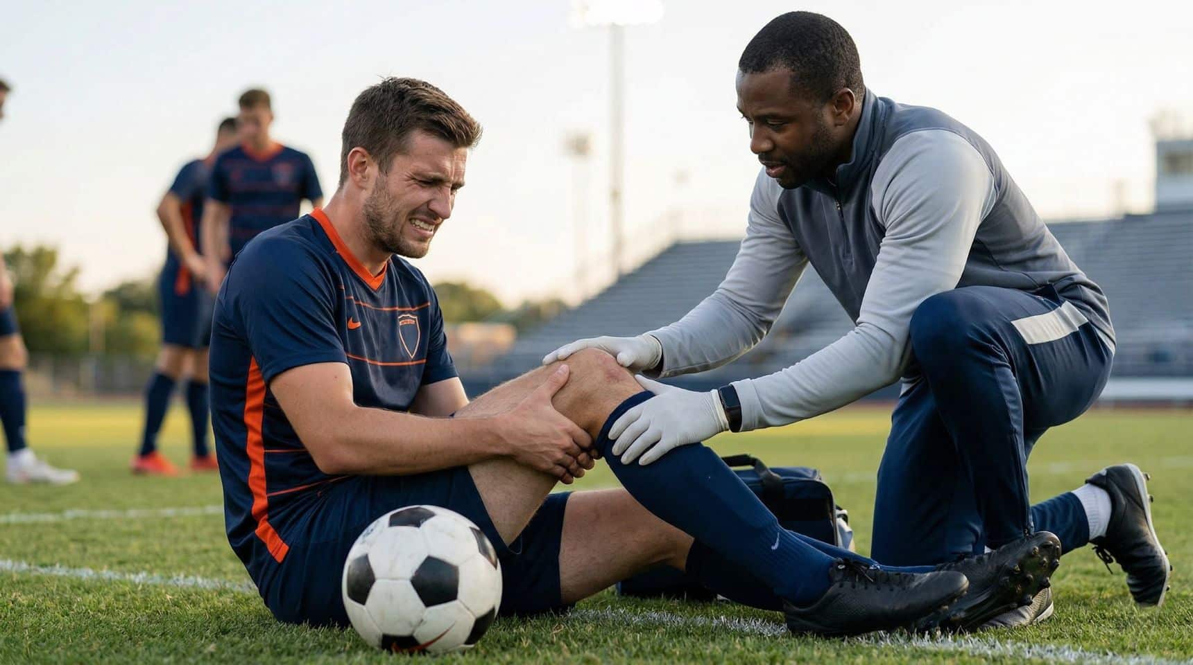 athlete injured on a ground